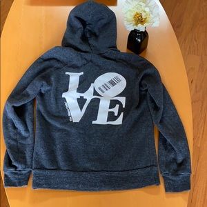 The Barre Code grey zip up hoodie